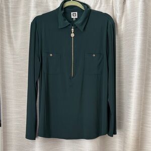 Anne Klein Deep Green Men's Button Down Shirt